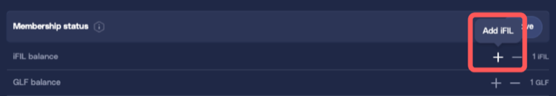Add iFIL button next to iFIL balance