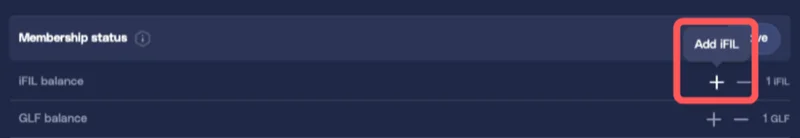 Add iFIL button next to iFIL balance