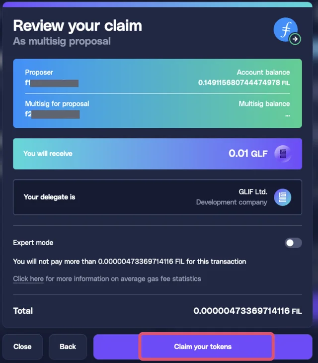 Claim confirmation