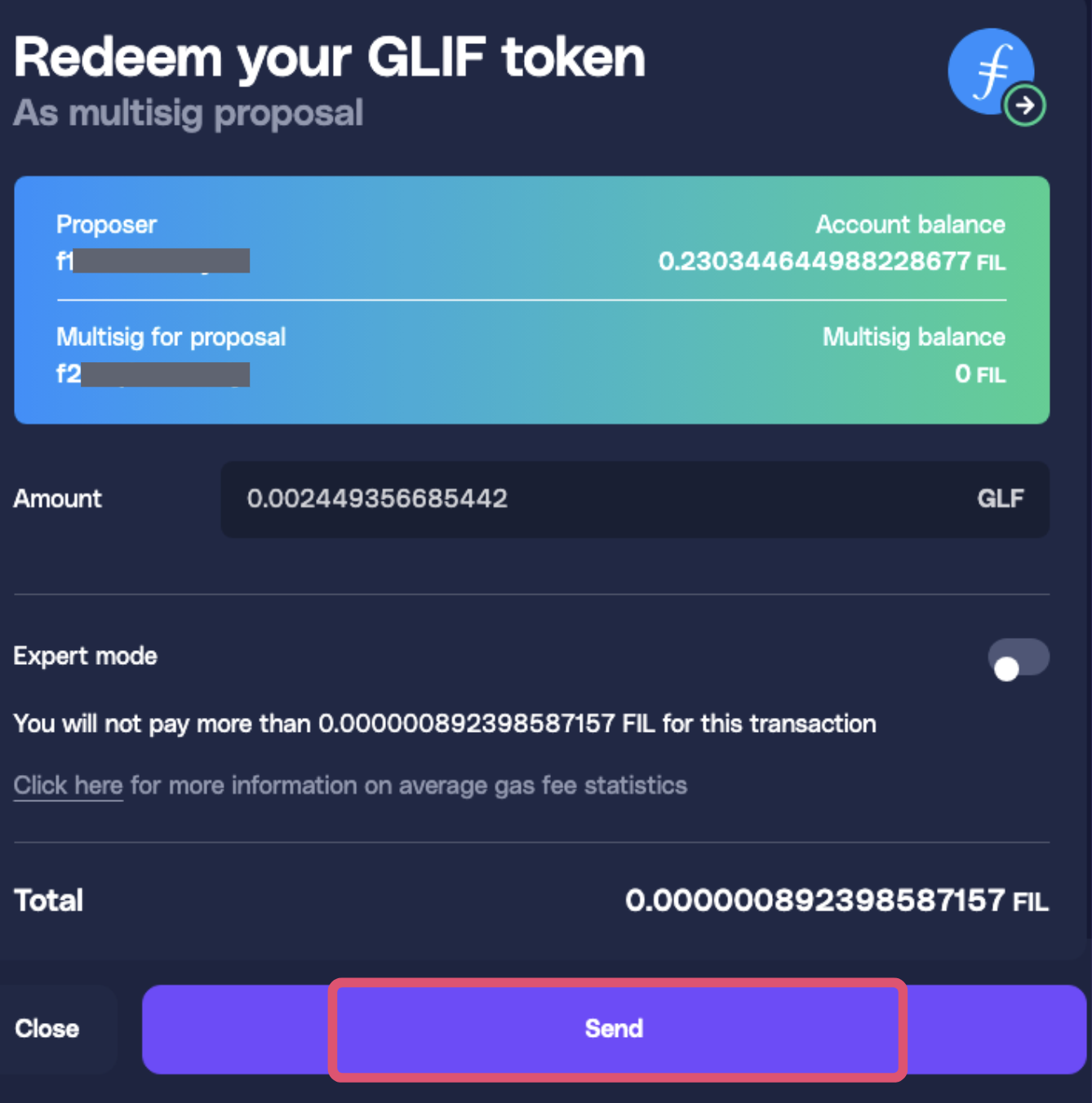 Wallet confirmation