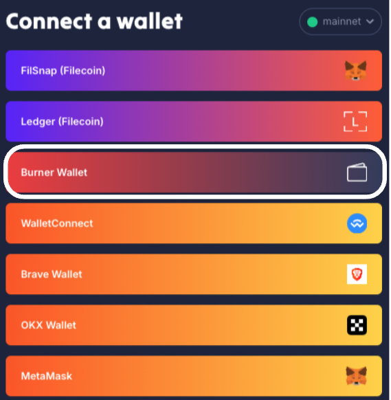 Wallet selection