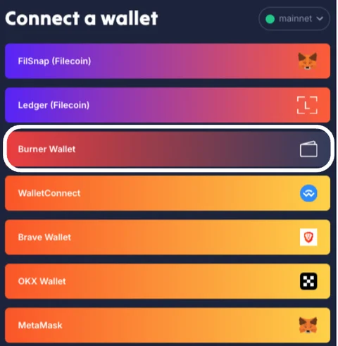 Wallet selection