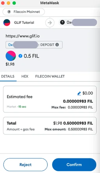 Wallet confirmation