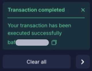 Transaction complete