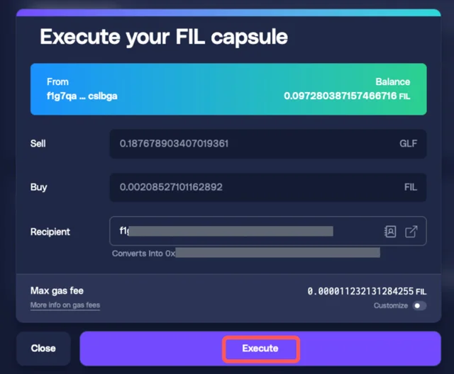 Execute your FIL capsules dialog