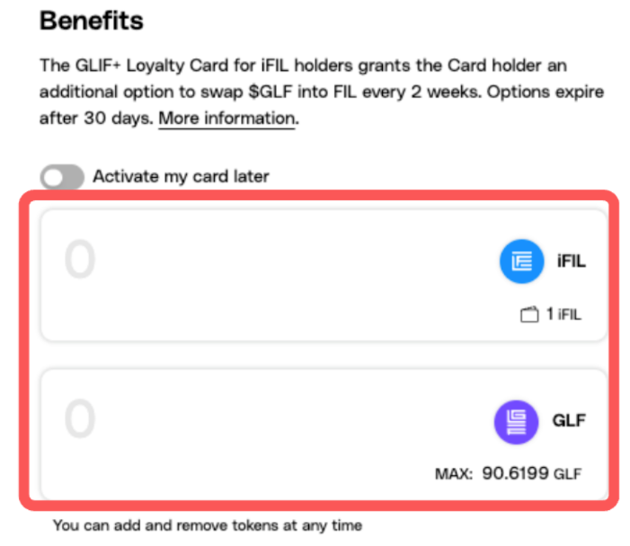 Activate my card later toggle