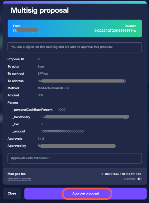 MintActivateAndFund proposal
